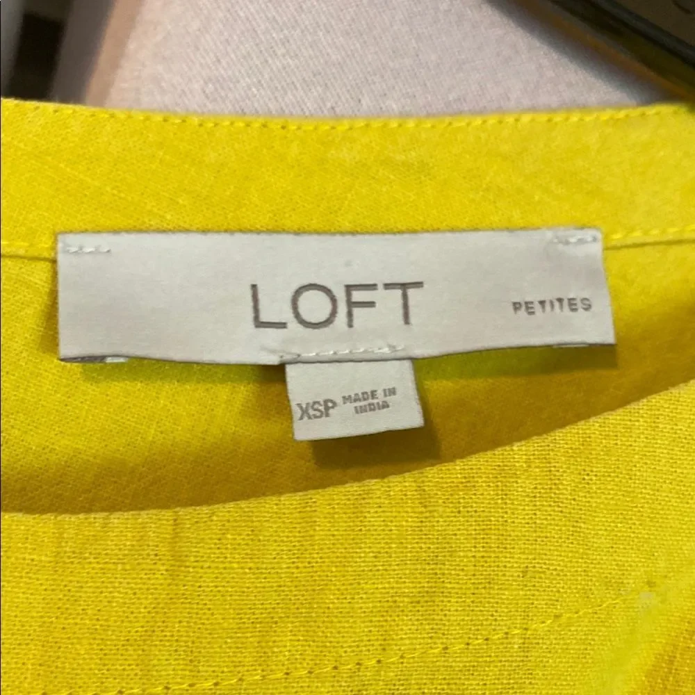 LOFT Yellow 3/4 Puff Sleeve Blouse